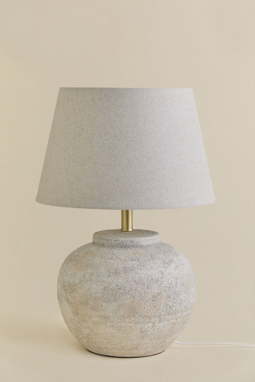 Lampada da tavolo in ceramica e lino Kenaris