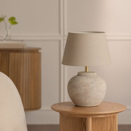 Lampada da tavolo in ceramica e lino Kenaris