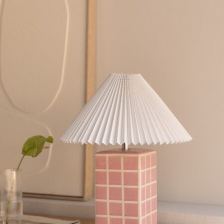 Lampada da tavolo in gres e lino Troms