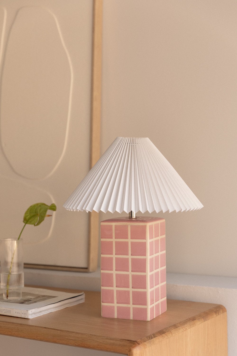 Lampada da tavolo in gres e lino Troms
