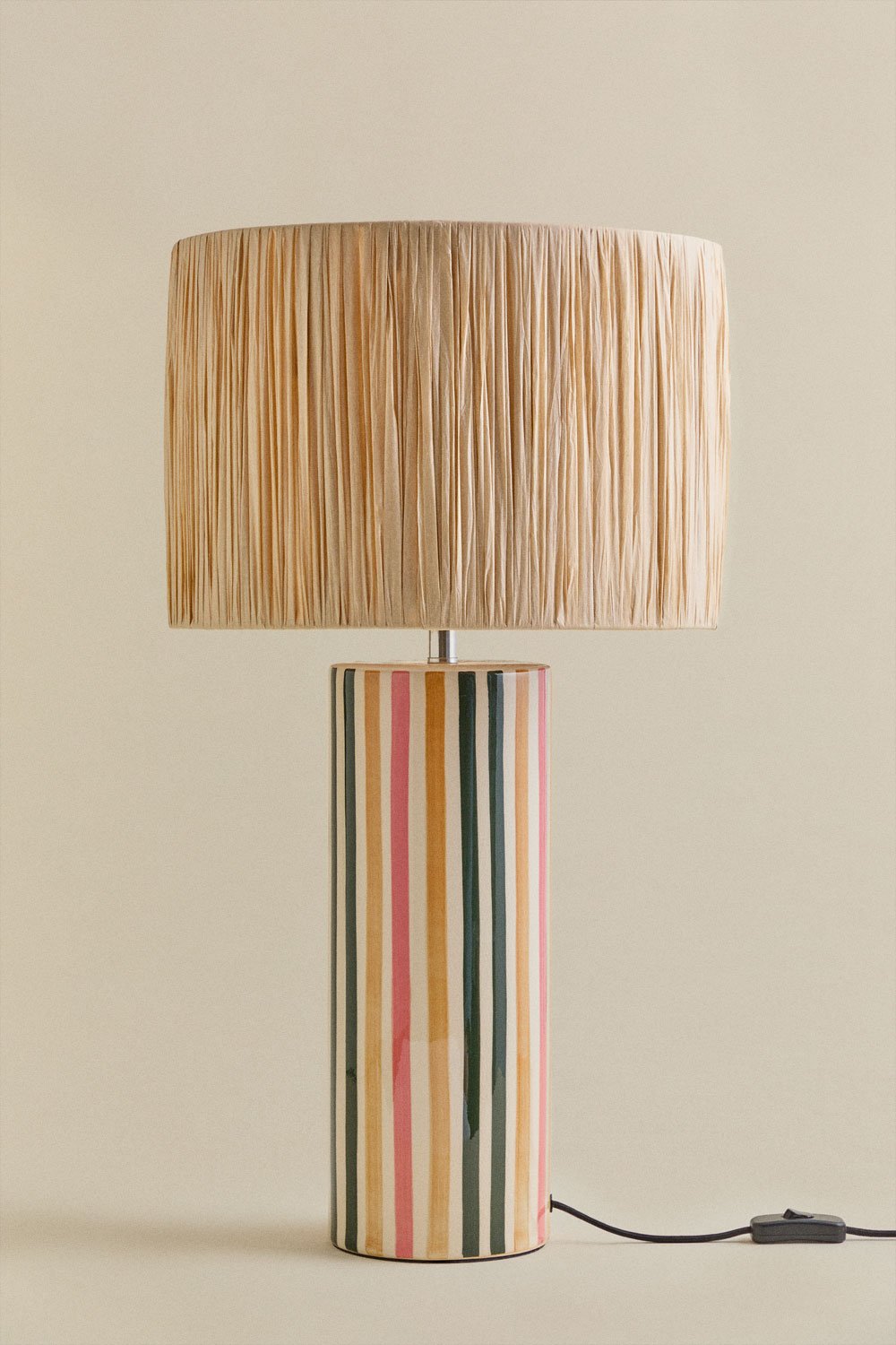 Lampada da tavolo in gres e rafia Arendal