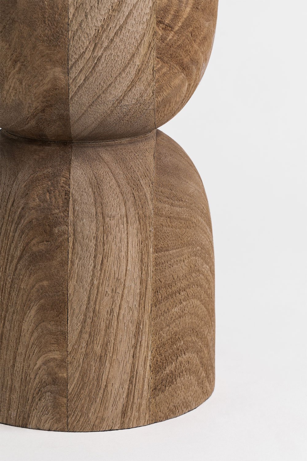 Lampada da tavolo Cruster in legno di mango e lino