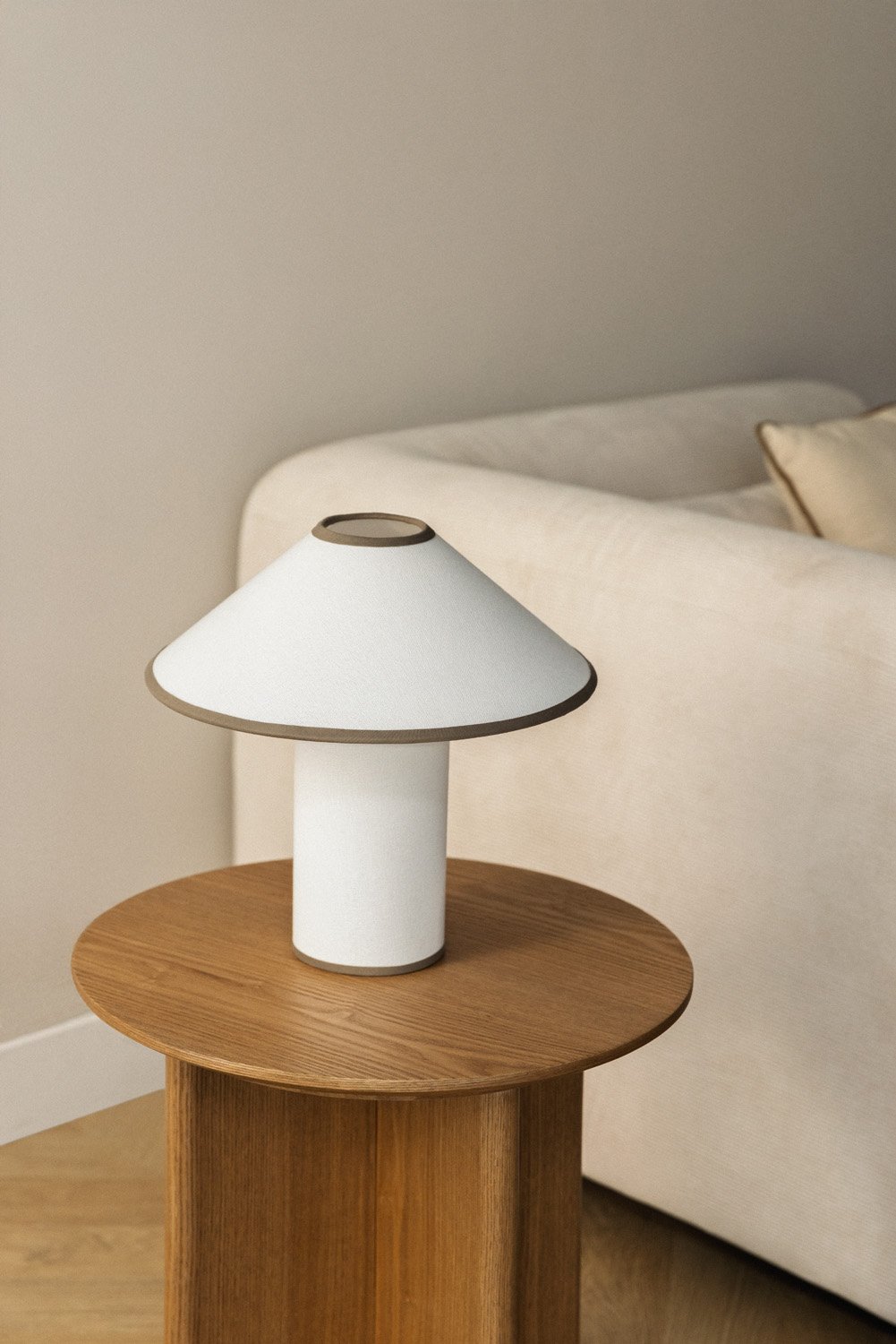Lampada da tavolo in lino Liduina ↑35 cm