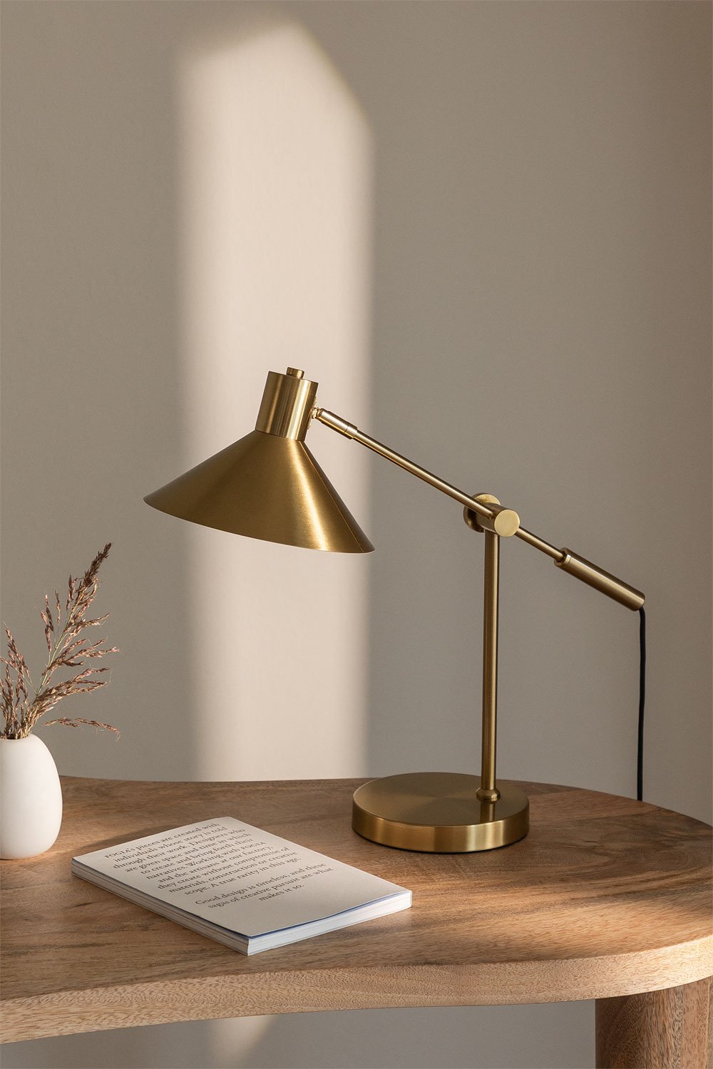 Lampada da tavolo in metallo Clayt