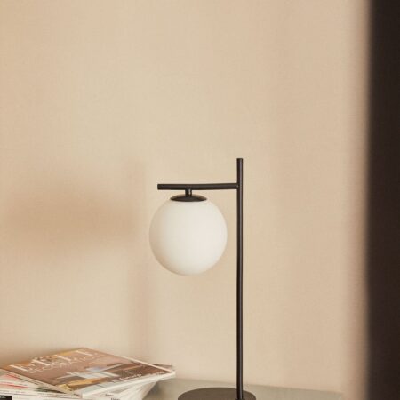 Lampada da tavolo in metallo e vetro di Alligier Design