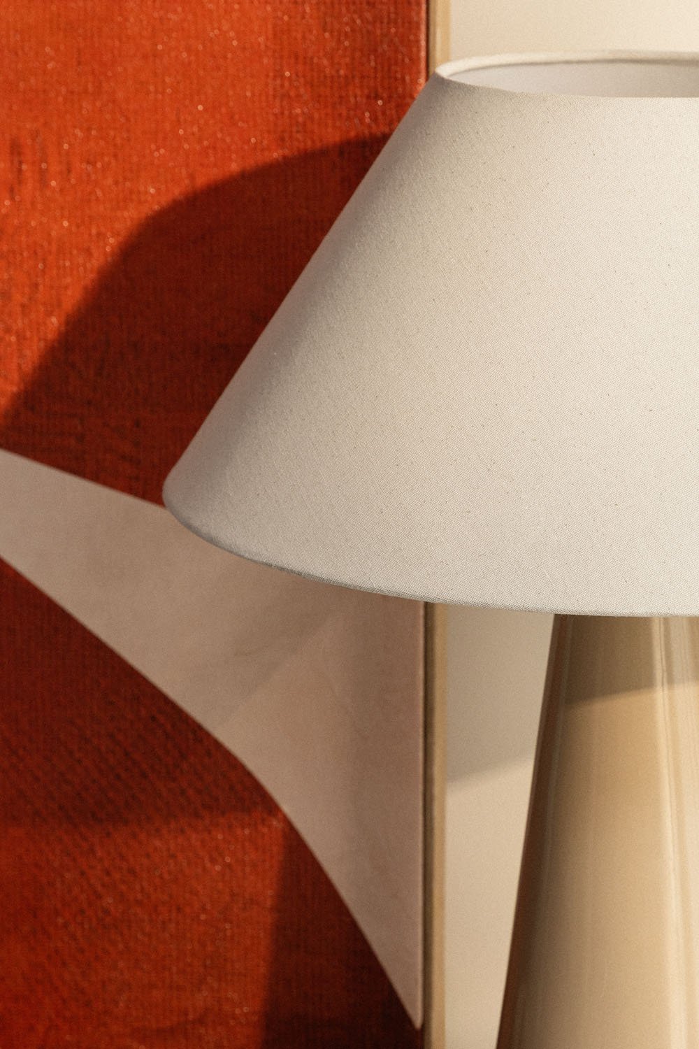 Lampada da tavolo Jevora 60cm in ceramica e lino