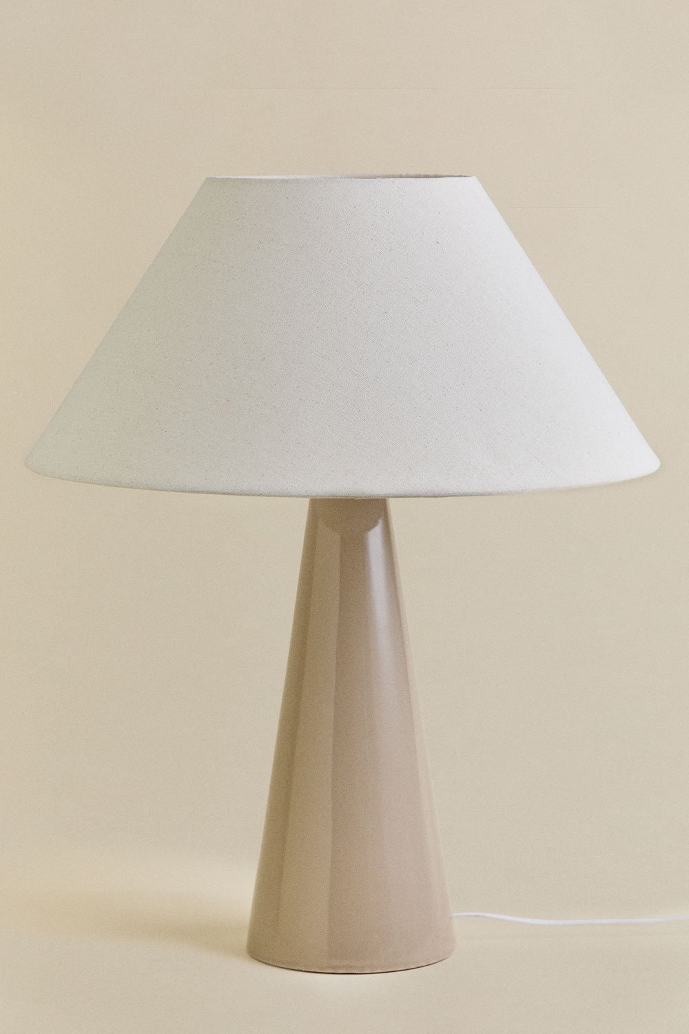 Lampada da tavolo Jevora 60cm in ceramica e lino