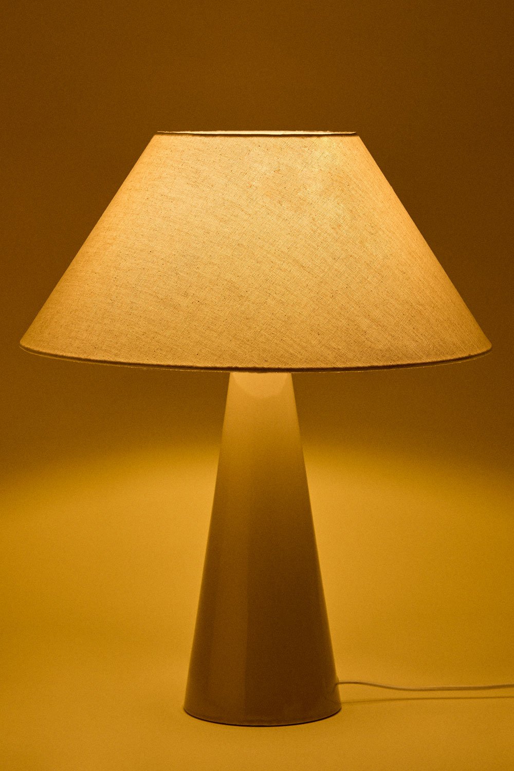 Lampada da tavolo Jevora 60cm in ceramica e lino