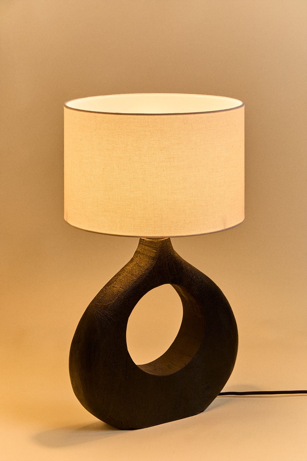 Lampada da tavolo in legno di mango Joana