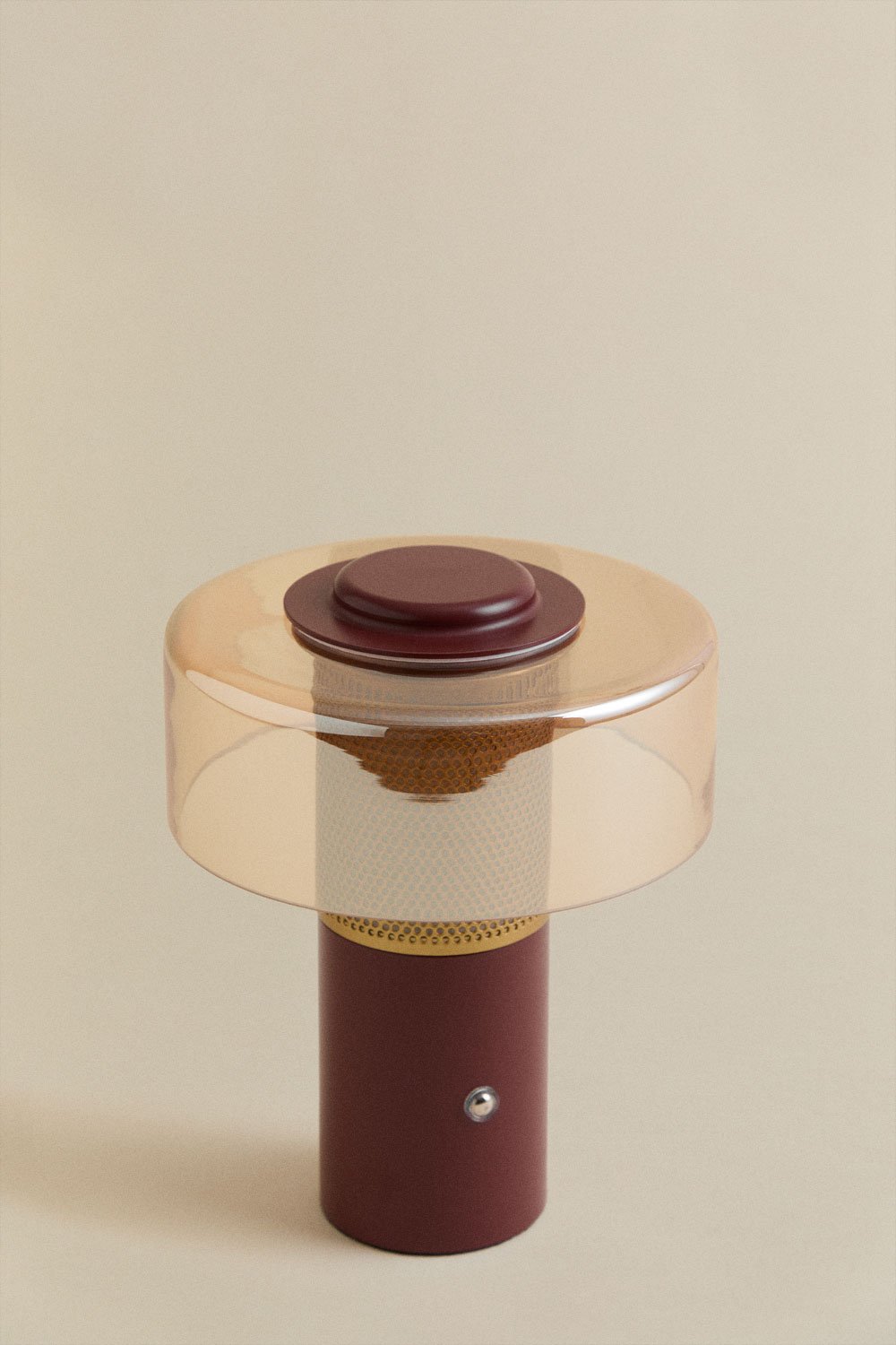 Lampada da tavolo Elfriede LED senza fili in vetro e acciaio