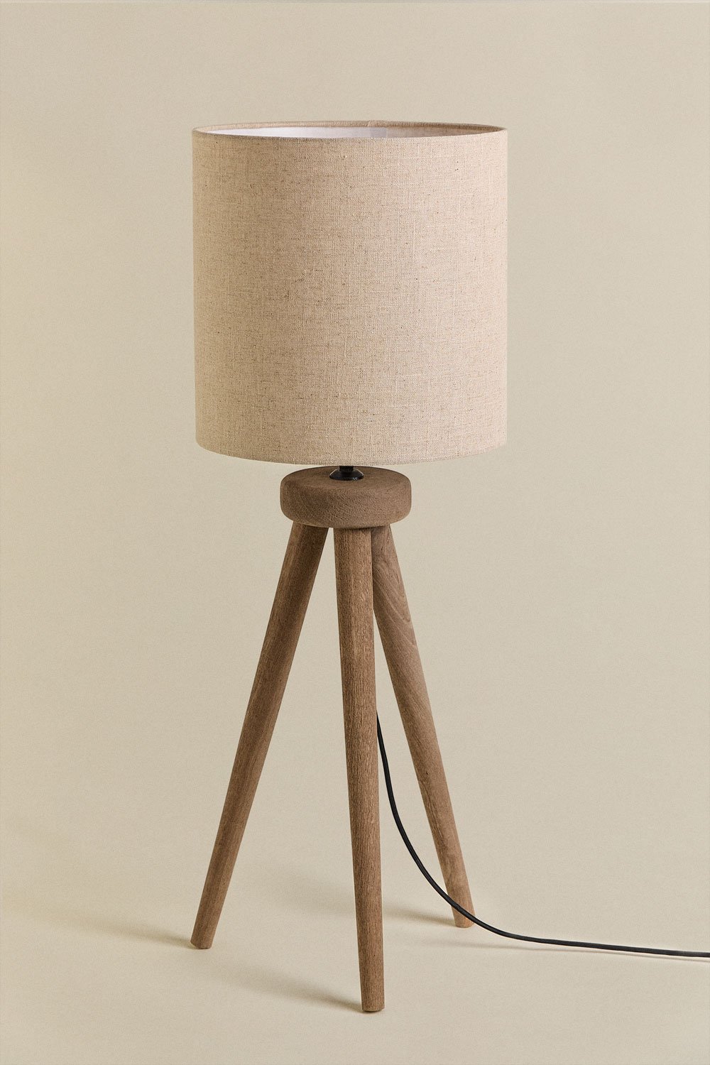 Lampada da tavolo Simona in legno di mango