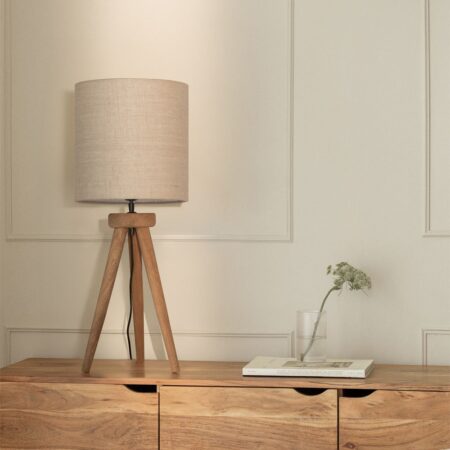 Lampada da tavolo Simona in legno di mango