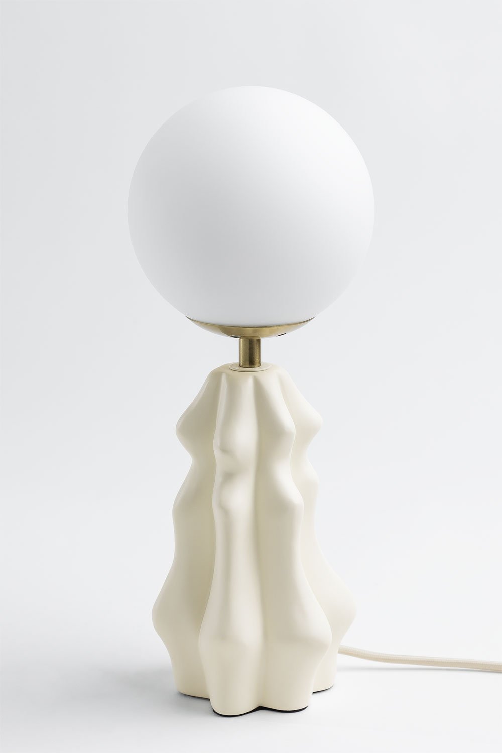Lampada da tavolo in ceramica con sfera di vetro Makalu