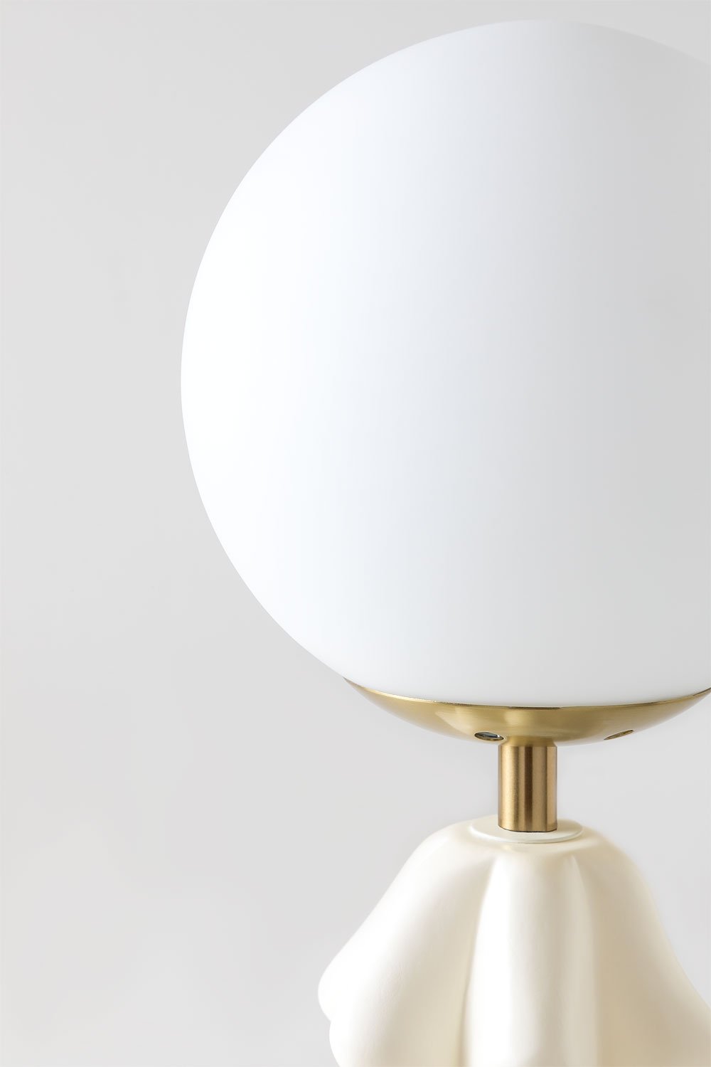 Lampada da tavolo in ceramica con sfera di vetro Makalu