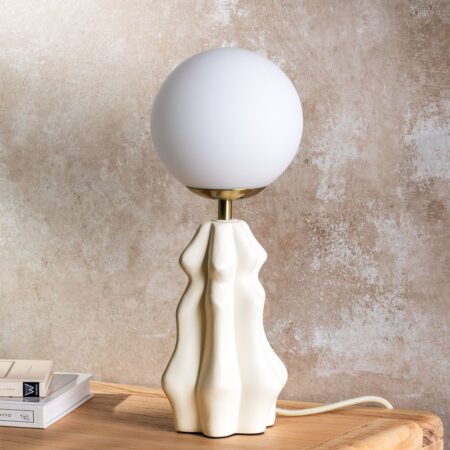 Lampada da tavolo in ceramica con sfera di vetro Makalu