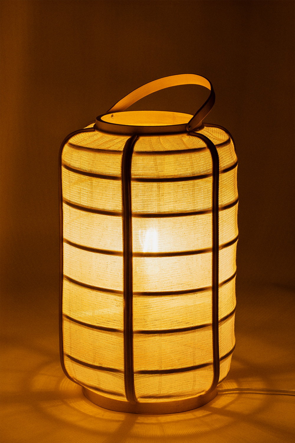 Lampada da tavolo in bambù e cotone Mikayla
