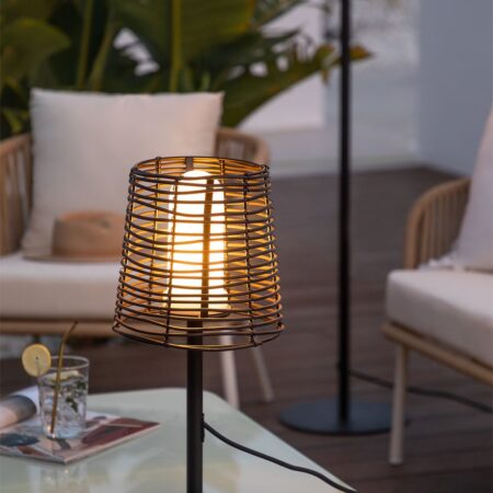 Lampada da tavolo per esterni effetto legno Bissel
