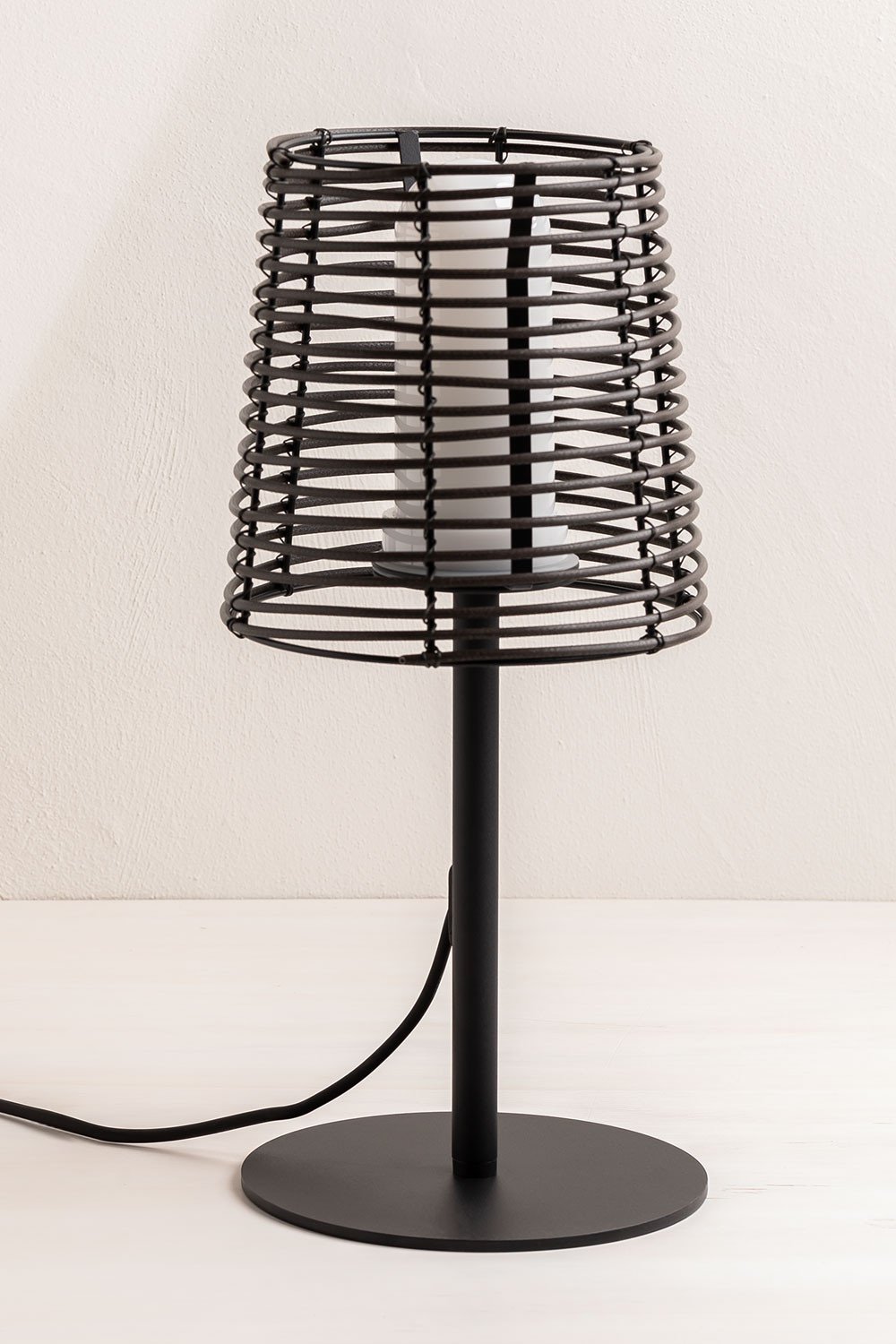 Lampada da tavolo per esterni effetto legno Bissel