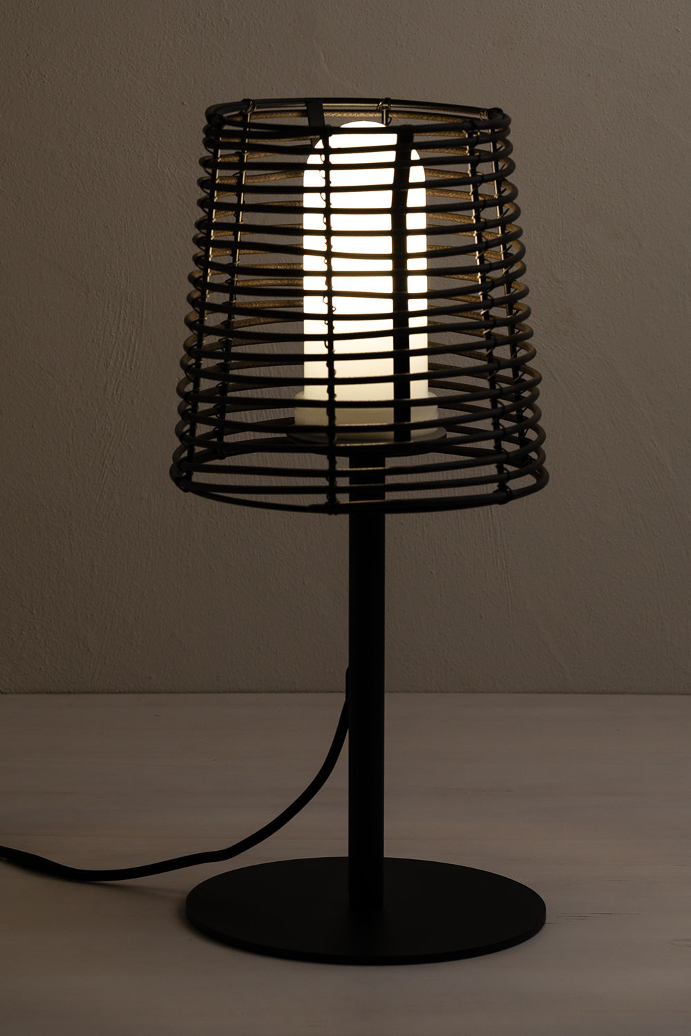 Lampada da tavolo per esterni effetto legno Bissel