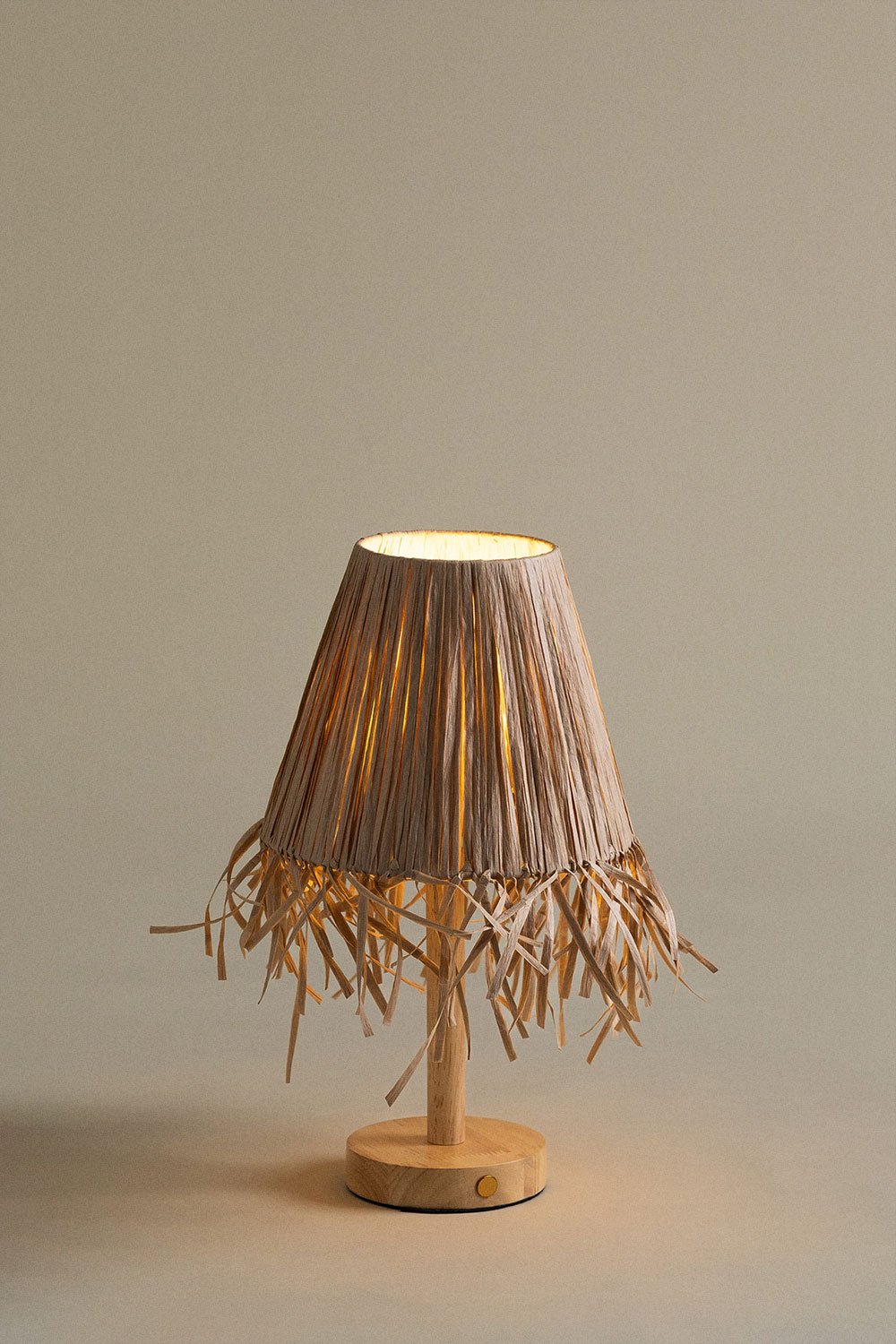 Lampada da tavolo senza fili in legno Nozaine