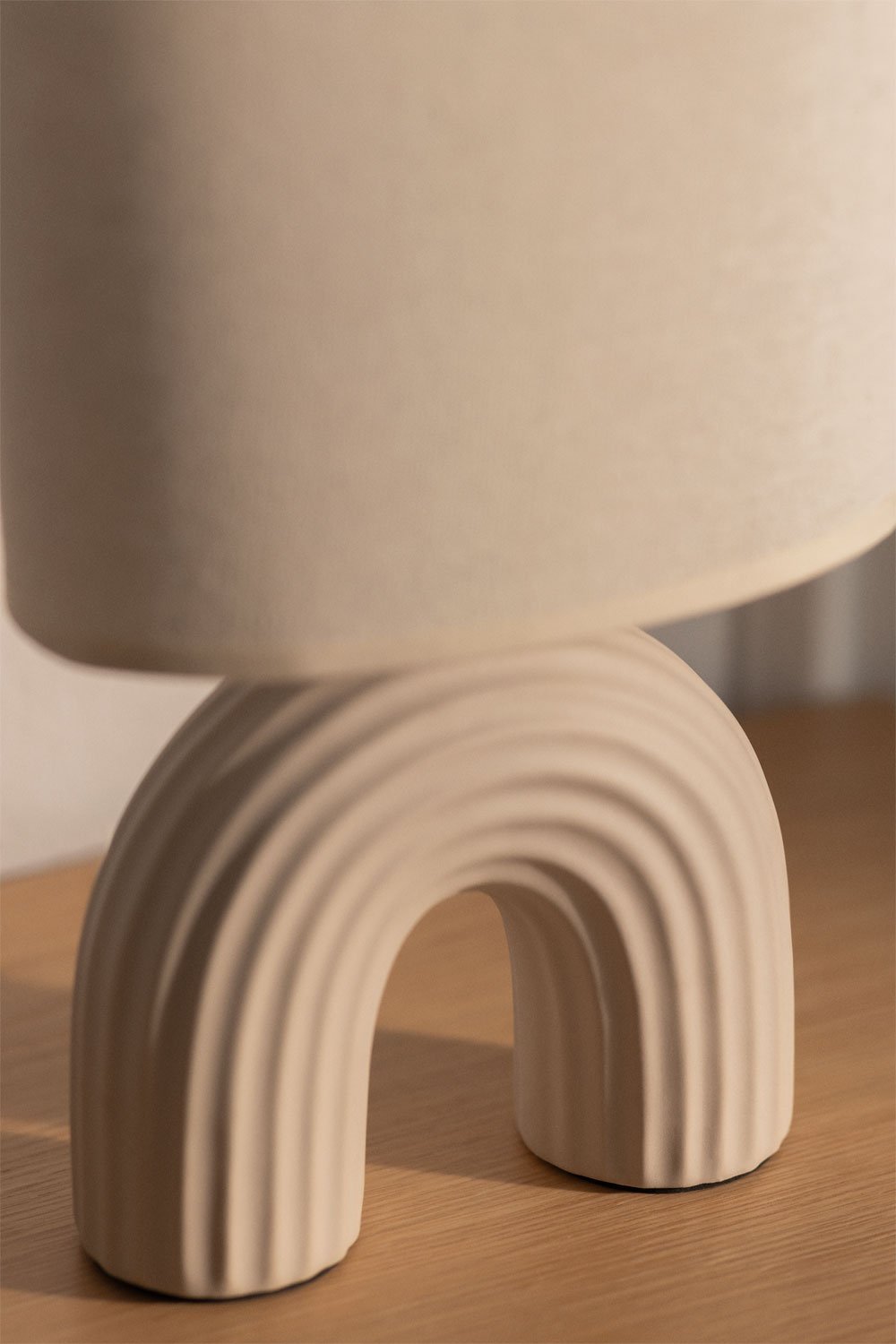 Lampada da tavolo Soliva 30cm in ceramica e lino
