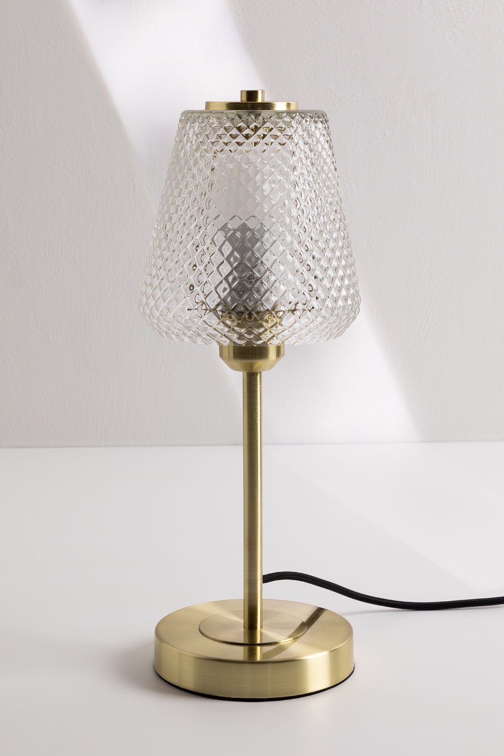 Lampada da tavolo Taylor in ferro e vetro
