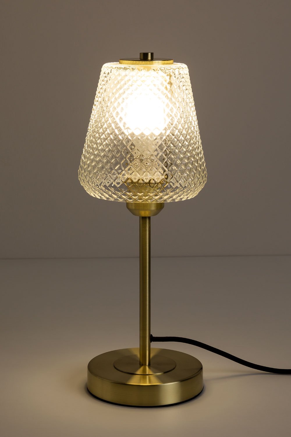 Lampada da tavolo Taylor in ferro e vetro