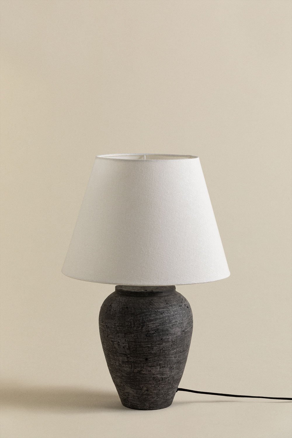 Lampada da Tavolo Ximena in Lino e Terracotta