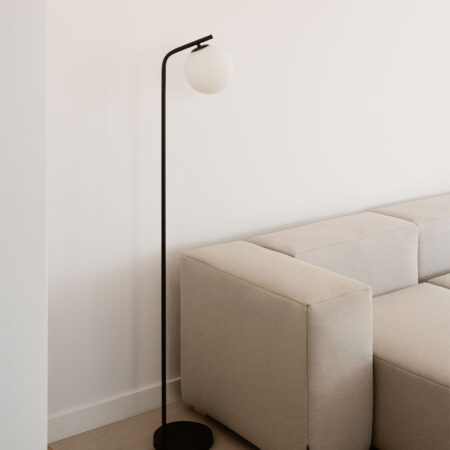 Lampada da terra Alligier in metallo e vetro