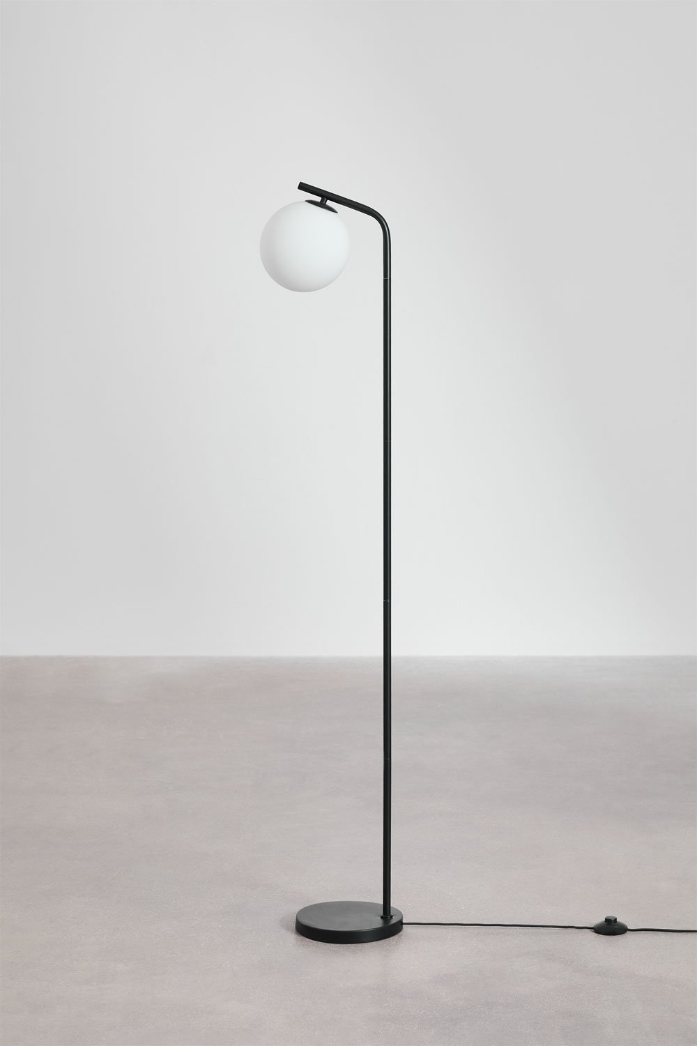 Lampada da terra Alligier in metallo e vetro