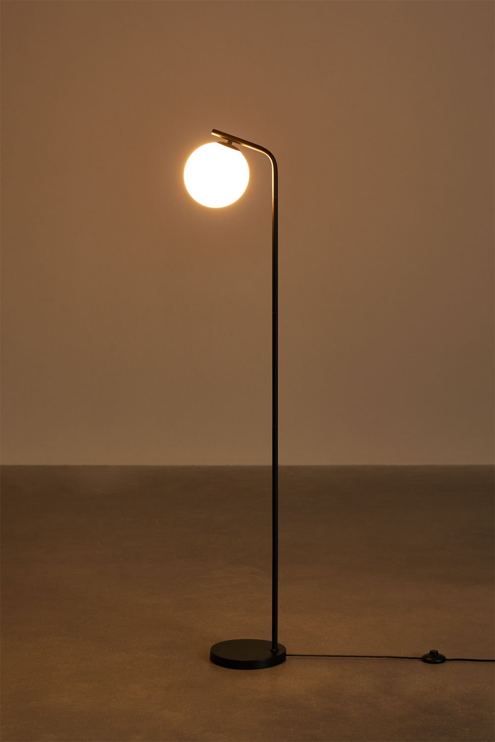 Lampada da terra Alligier in metallo e vetro