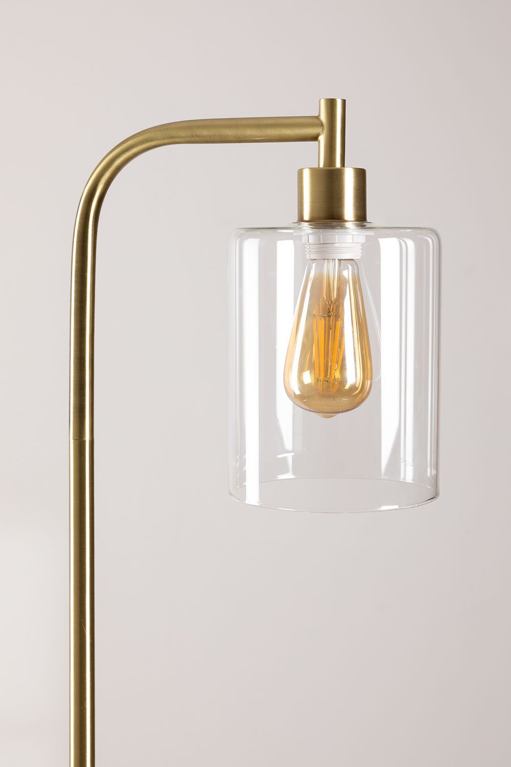 Lampada da terra Ambe in metallo e vetro