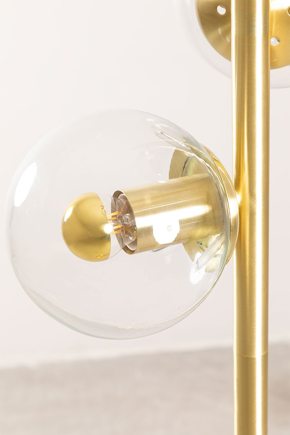 Lampada da terra in metallo con 3 sfere di vetro Banbi