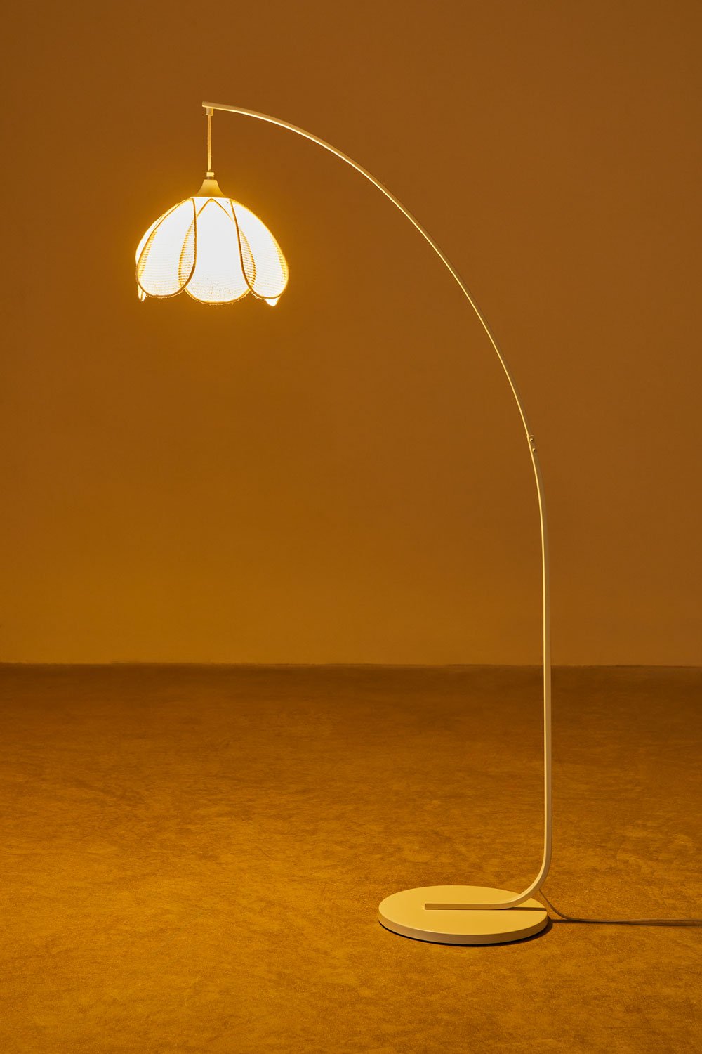 Lampada da terra in ferro e lino Vidson