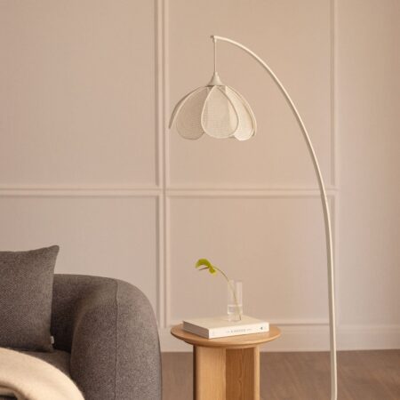 Lampada da terra in ferro e lino Vidson