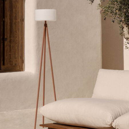 Lampada da terra LED wireless per esterni in acciaio Mezina