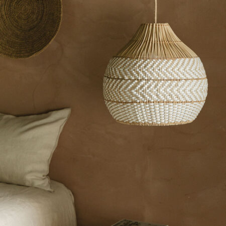 Lampadario in rattan intrecciato Llaury