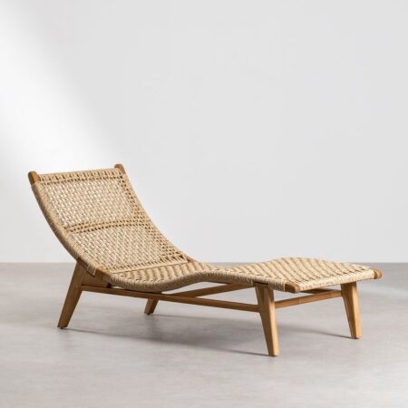 Lettino Pitea in legno di teak