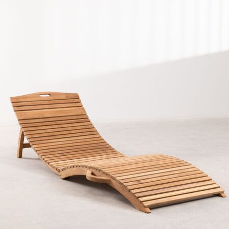 Lettino pieghevole in legno di teak Kedas