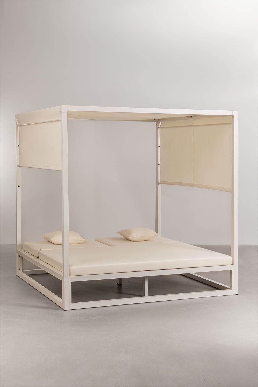 Letto balinese reclinabile in alluminio e tessuto Nasau