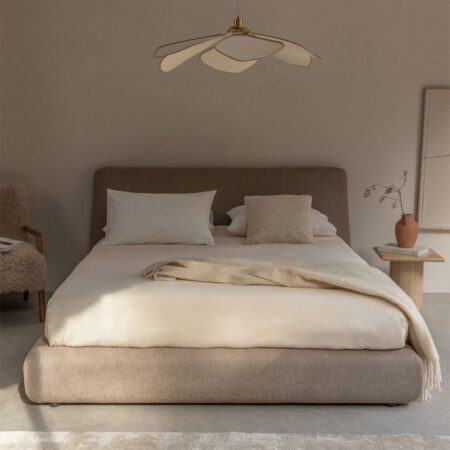 Letto con Canapé Pieghevole in Tessuto Norena