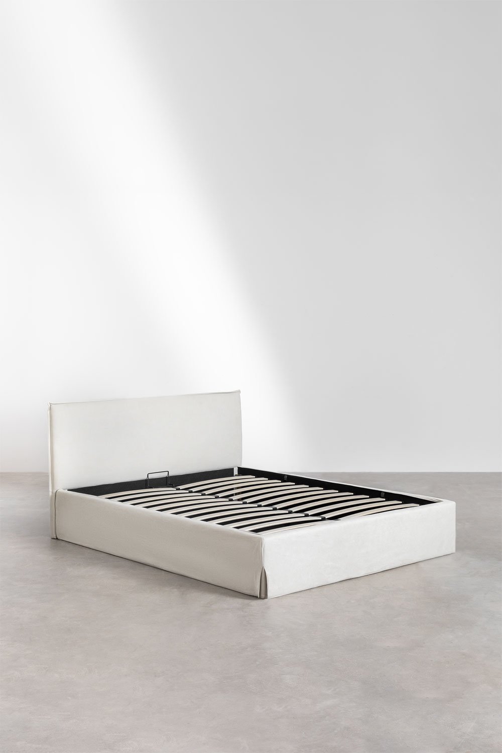Letto con contenitore imbottito Lorea