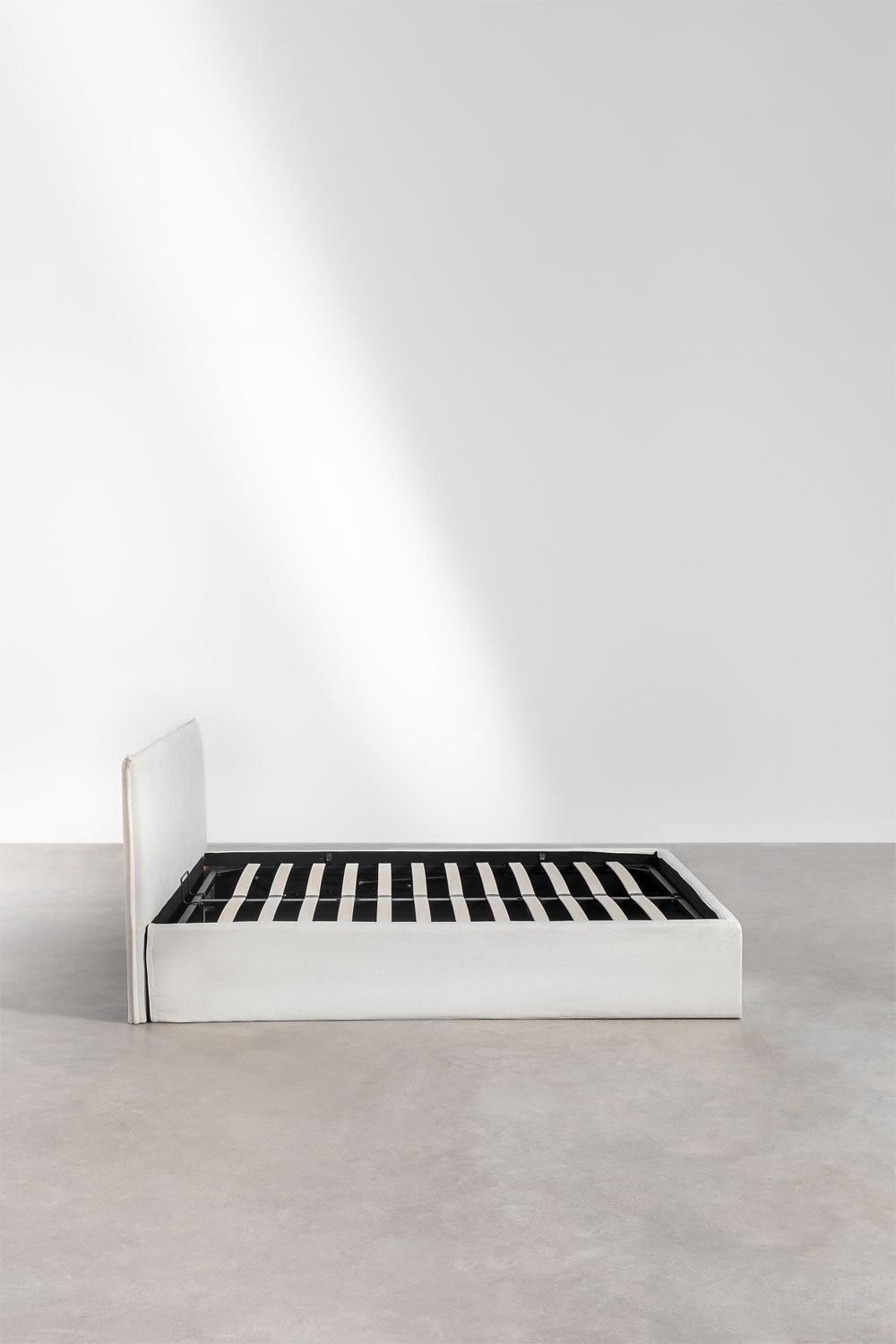 Letto con contenitore imbottito Lorea