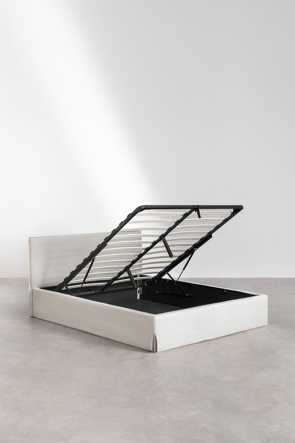 Letto con contenitore imbottito Lorea