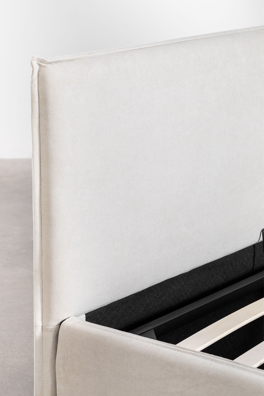 Letto con contenitore imbottito Lorea