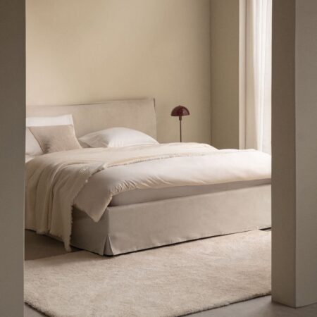 Letto con contenitore imbottito Lorea