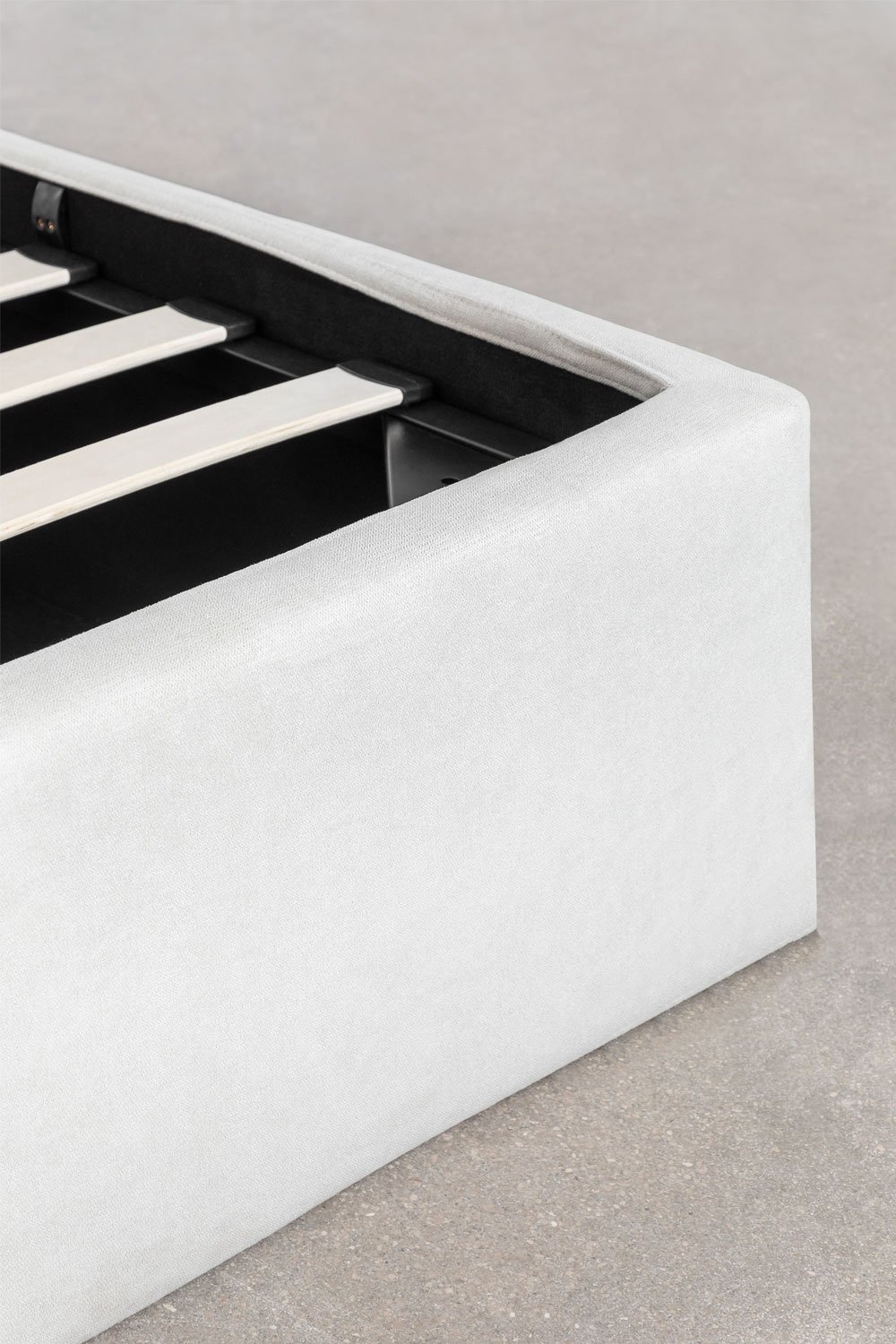 Letto con contenitore imbottito Lorea