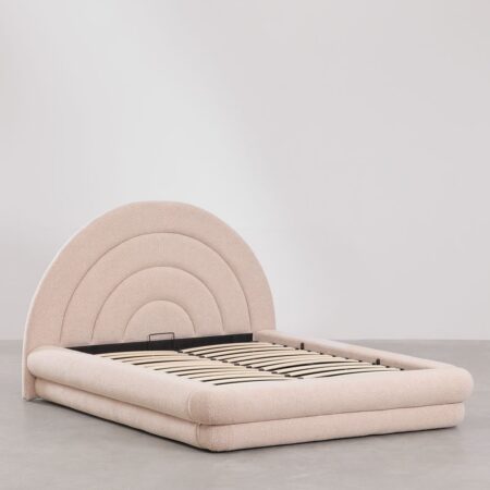 Letto con contenitore in tessuto bouclé Borzensi