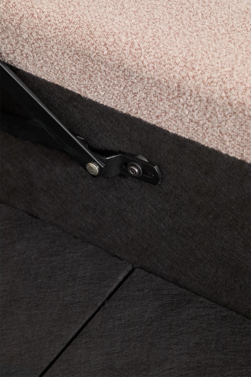 Letto con contenitore in tessuto bouclé Borzensi