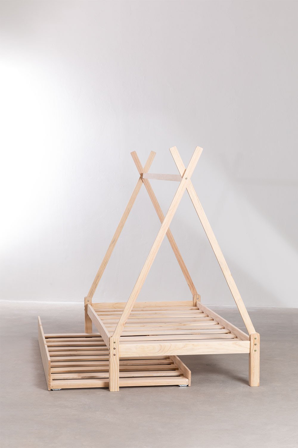 Letto per bambini in legno Joan per materasso da 90 cm